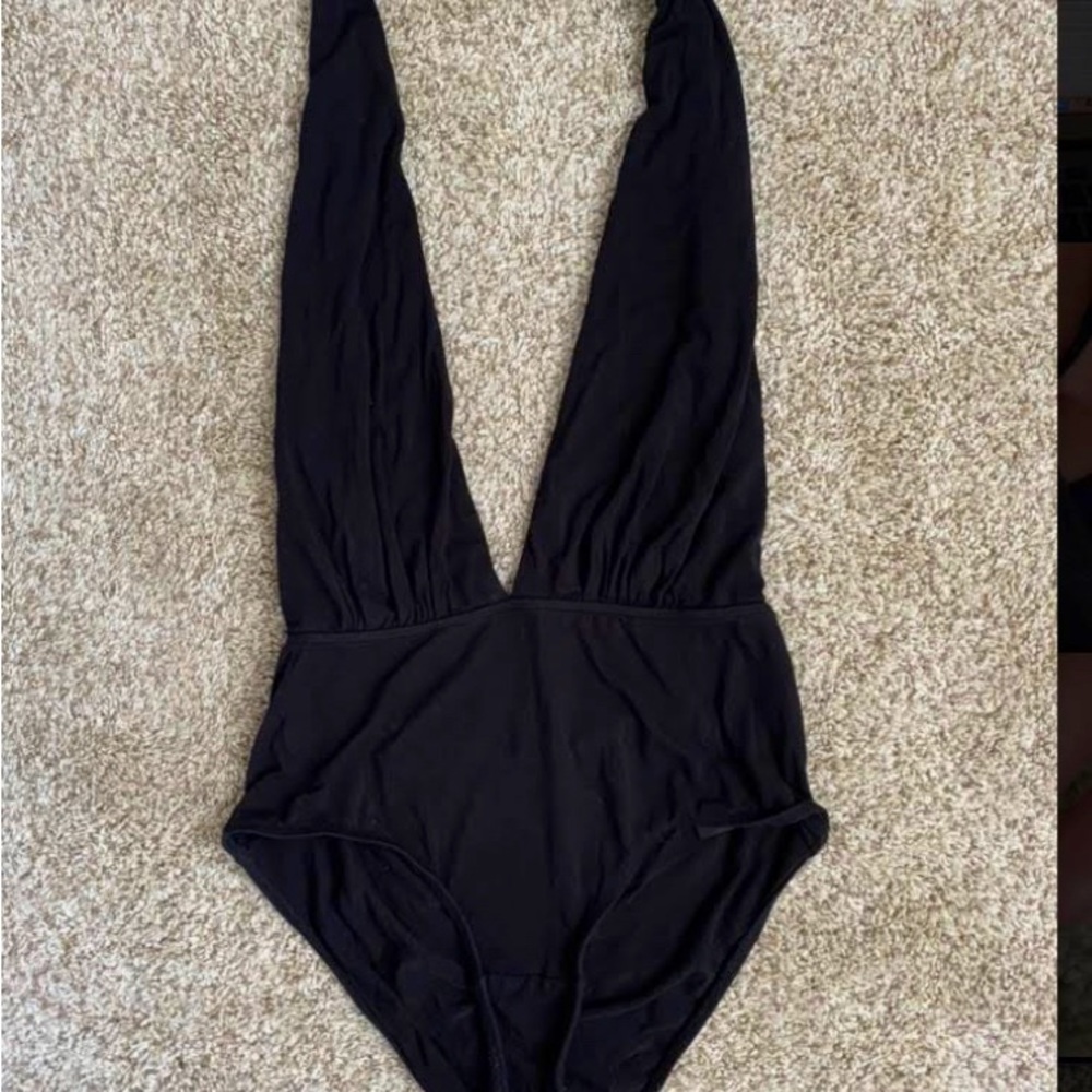 Body Central black halter bodysuit NWT sz large